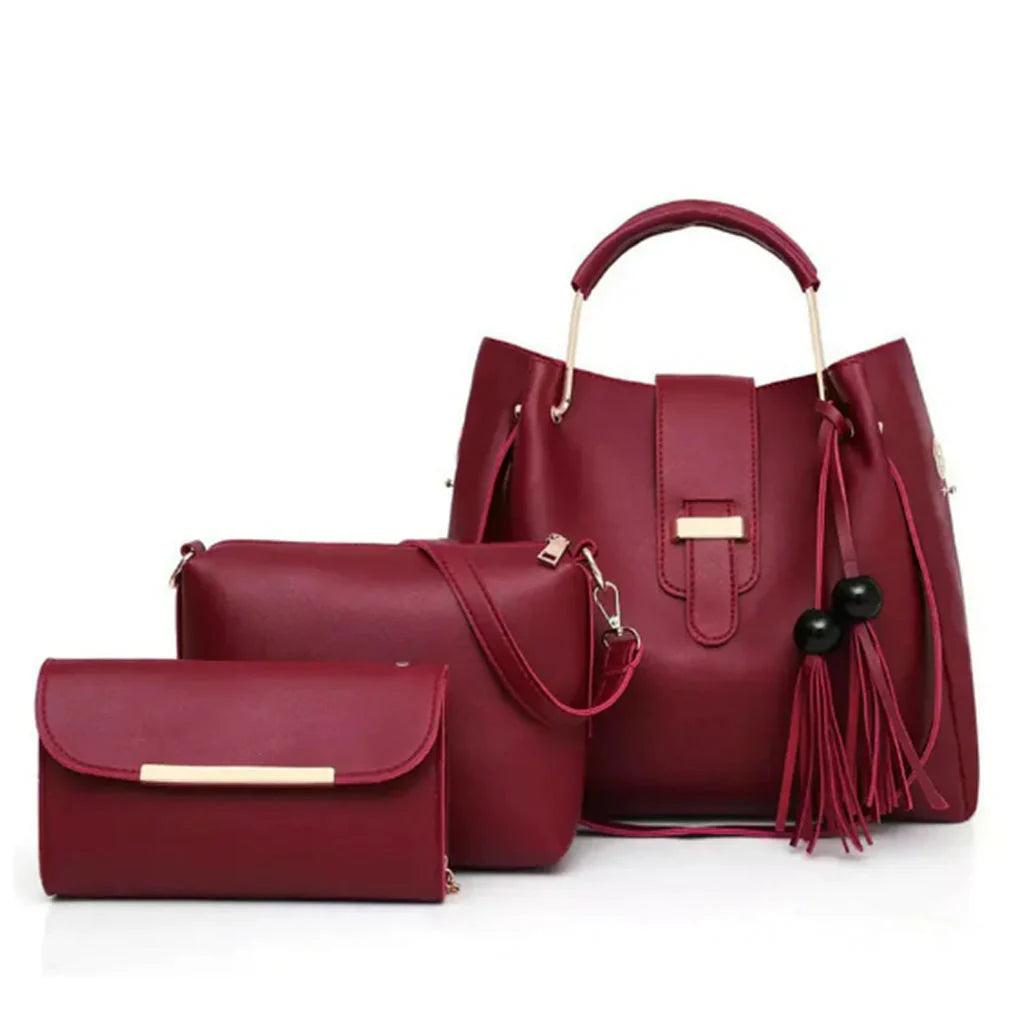 ALEXA 3 PCS MAROON - Lavish Galleria